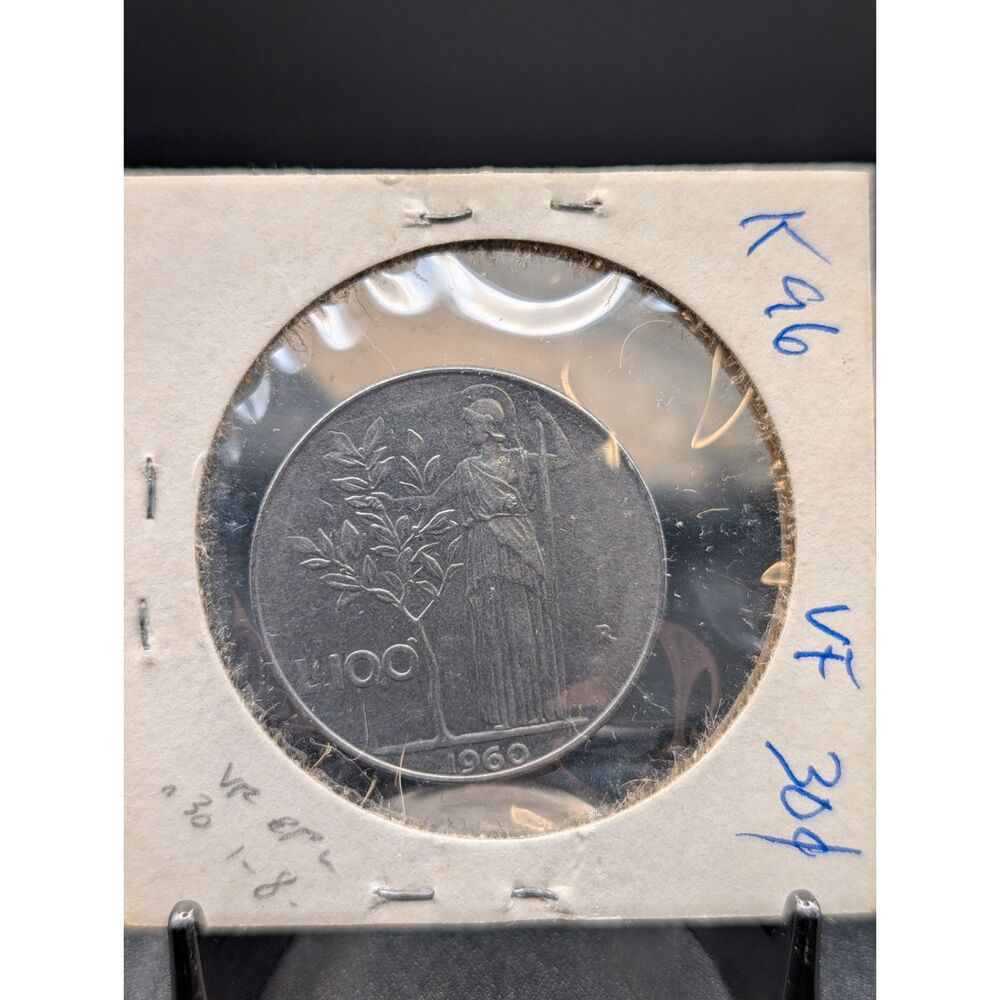 1960 Italy 100 Lire Minerva Vintage Italian Republic Acmonital Coin Rome Mint